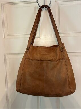 Classify American Leather Co Tan Leather Shoulder Tote -Handbag .  EUC